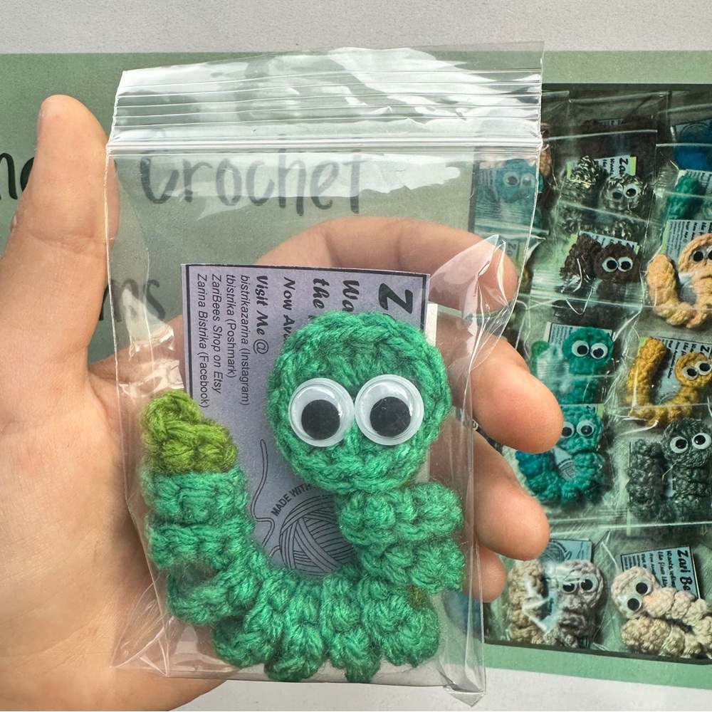 Handmade Crochet Worry Worm